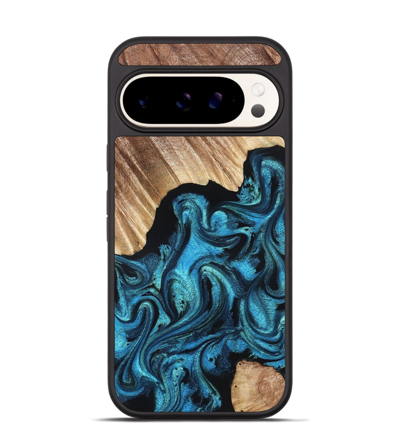 Pixel 9 Wood Phone Case - Raya (Blue, 823152)