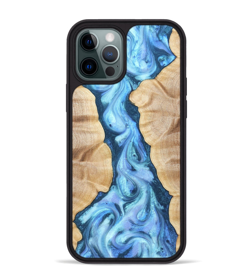 iPhone 12 Pro Max Wood Phone Case - Ashanti (Blue, 823153)