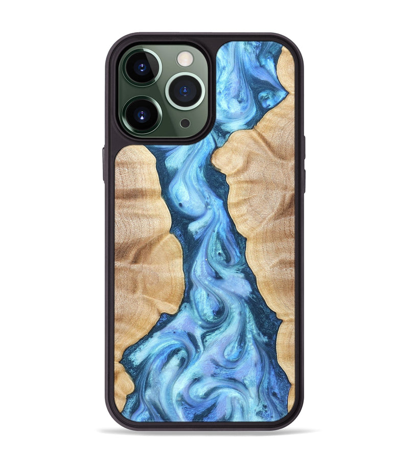 iPhone 13 Pro Max Wood Phone Case - Ashanti (Blue, 823153)