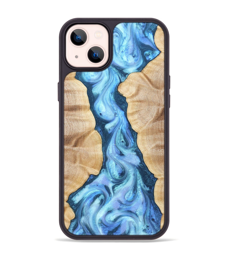 iPhone 14 Plus Wood Phone Case - Ashanti (Blue, 823153)
