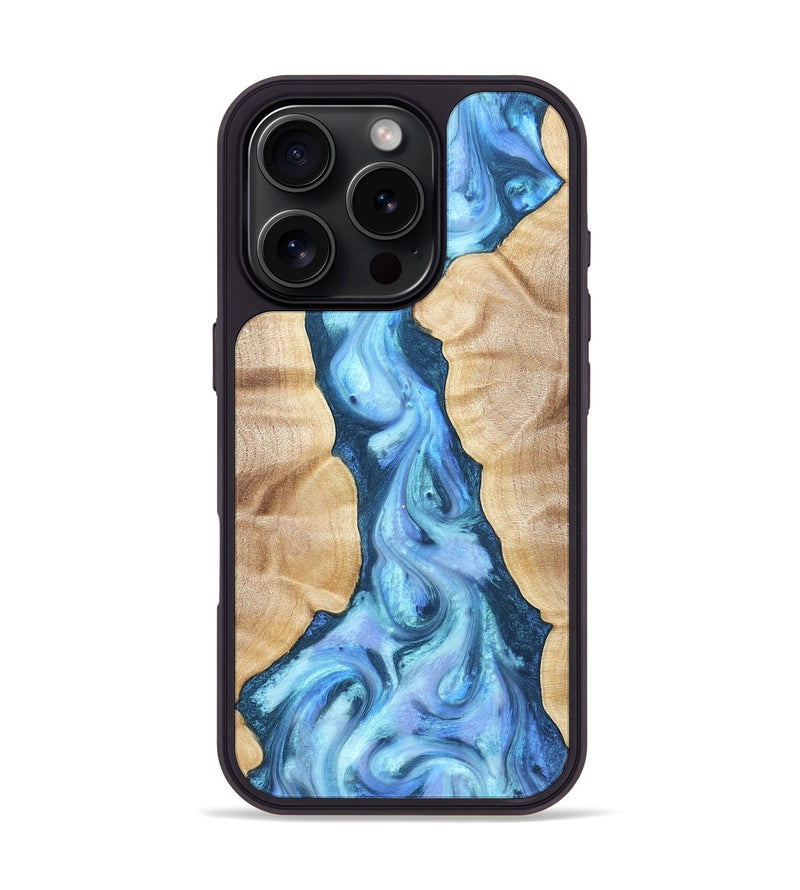 iPhone 16 Pro Wood Phone Case - Ashanti (Blue, 823153)