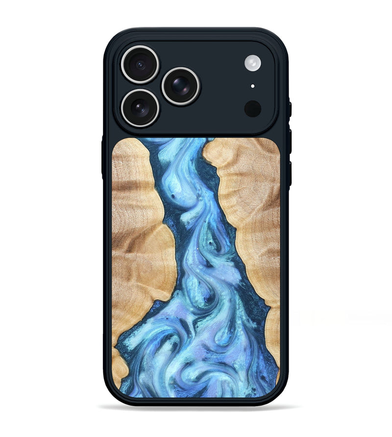 iPhone 17 Pro Max Wood Phone Case - Ashanti (Blue, 823153)