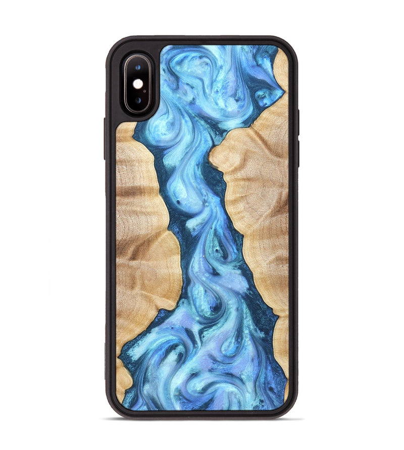 iPhone Xs Max Wood Phone Case - Ashanti (Blue, 823153)