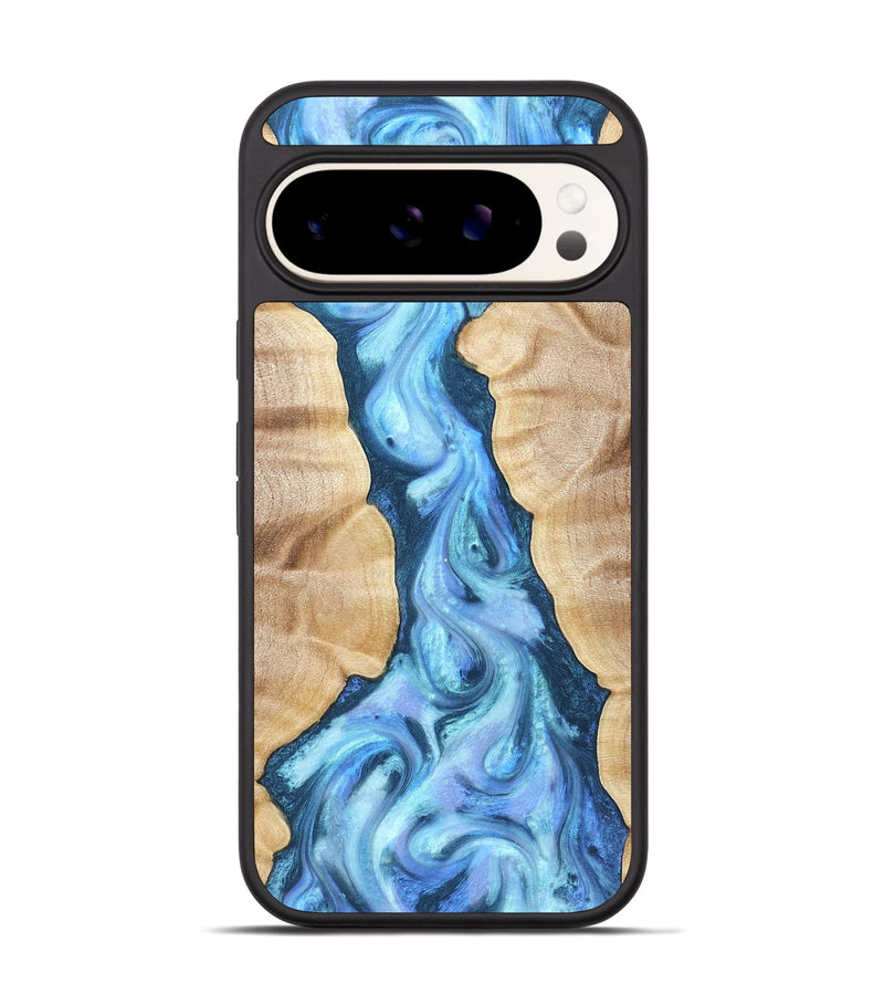 Pixel 9 Wood Phone Case - Ashanti (Blue, 823153)