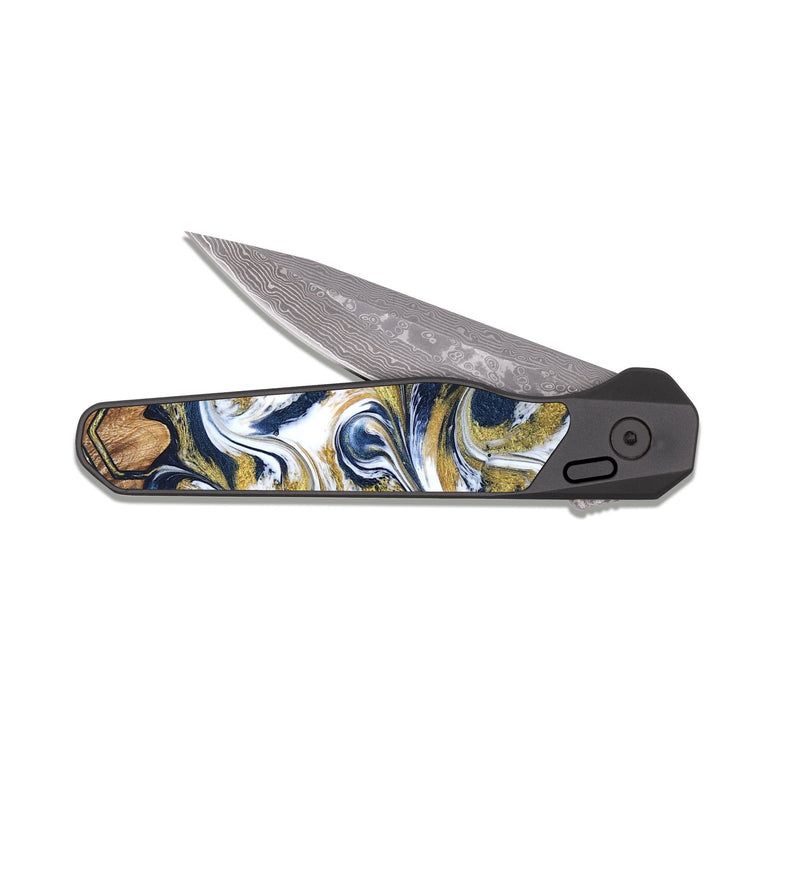 EDC Dark Damascus Wood Pocket Knife - Judi (Pattern, 823162)