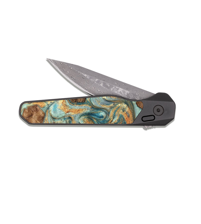 EDC Dark Damascus Wood Pocket Knife - Raheem (Pattern, 823166)