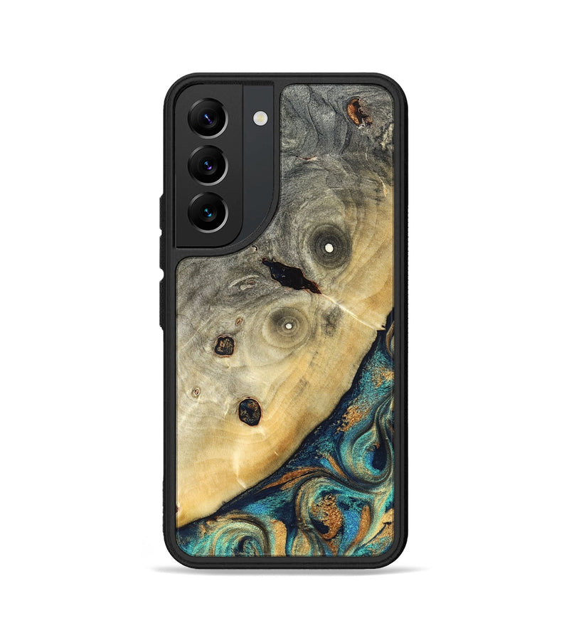 Galaxy S22 Wood Phone Case - Jace (Teal & Gold, 823169)