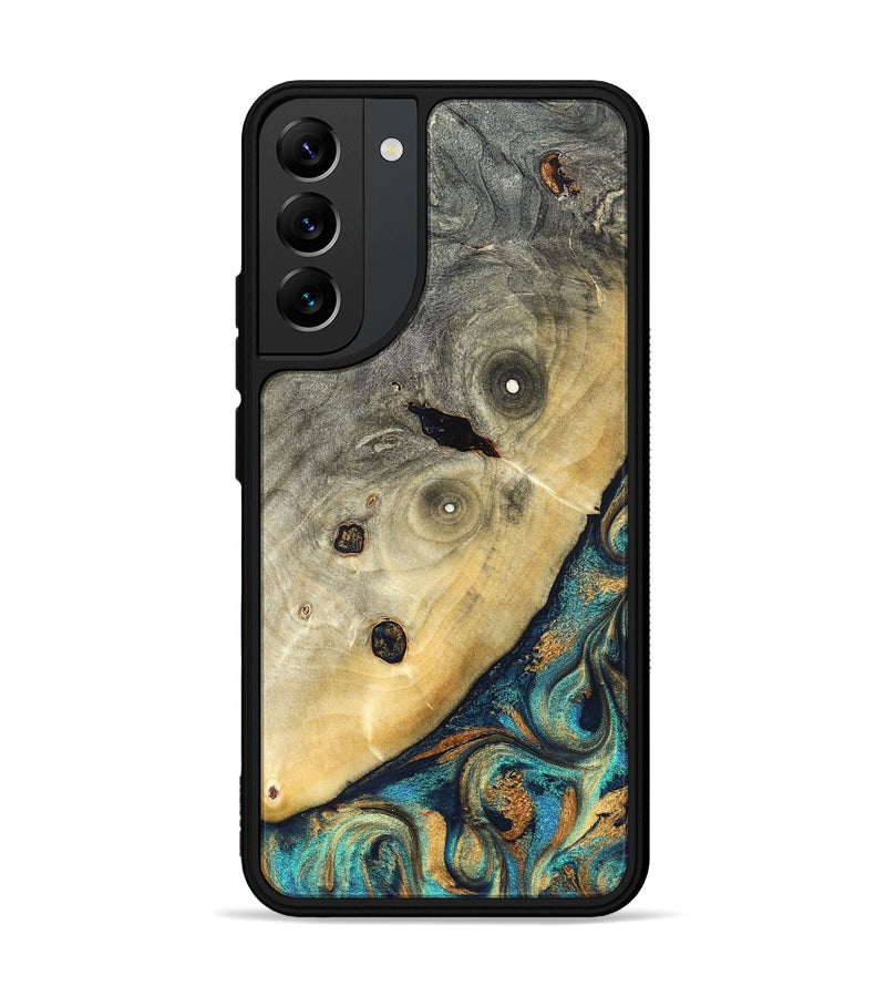 Galaxy S22 Plus Wood Phone Case - Jace (Teal & Gold, 823169)