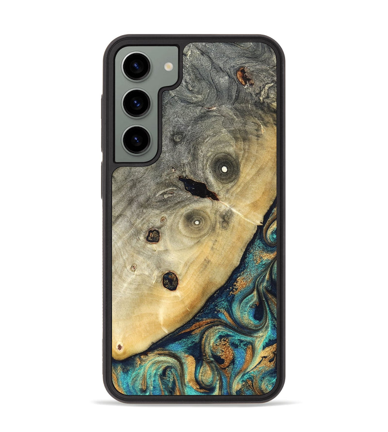Galaxy S23 Plus Wood Phone Case - Jace (Teal & Gold, 823169)