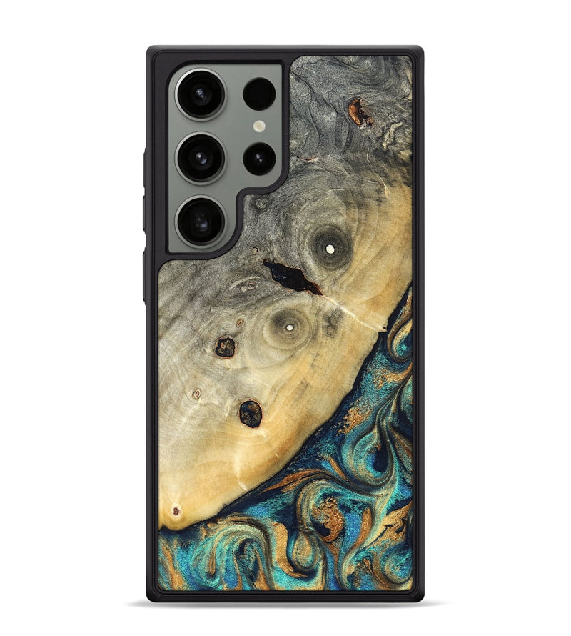 Galaxy S24 Ultra Wood Phone Case - Jace (Teal & Gold, 823169)