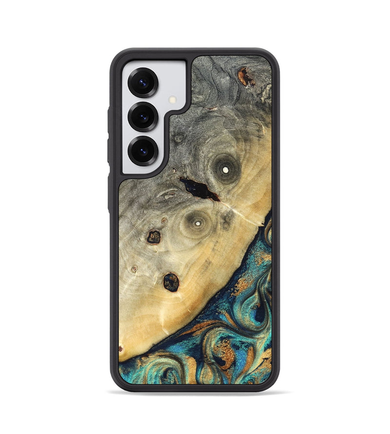 Galaxy S25 Wood Phone Case - Jace (Teal & Gold, 823169)