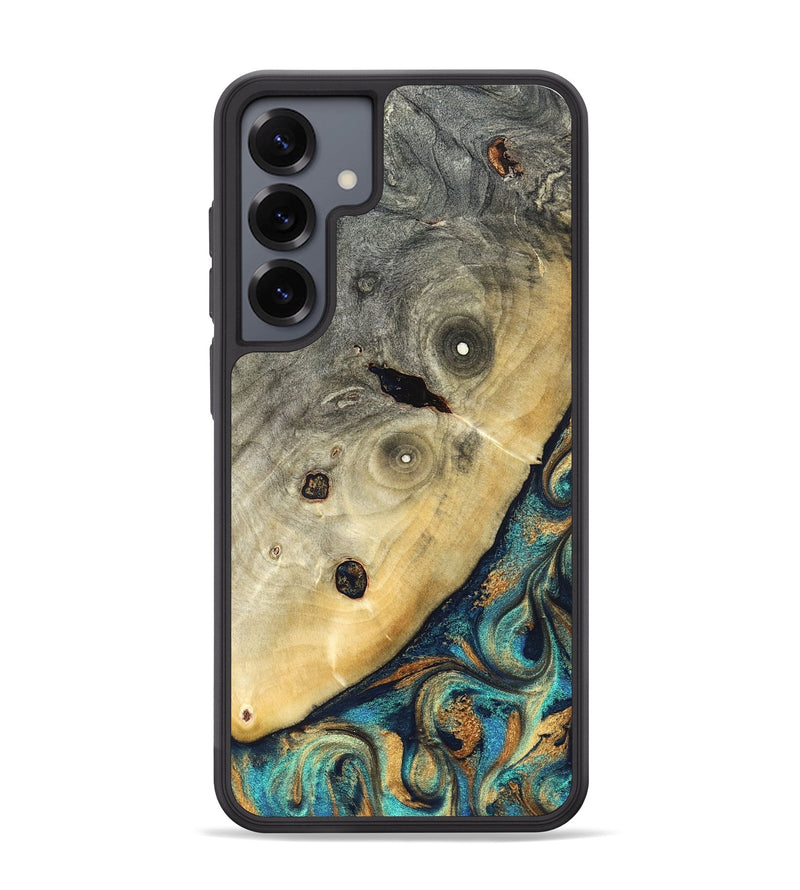 Galaxy S25 Plus Wood Phone Case - Jace (Teal & Gold, 823169)
