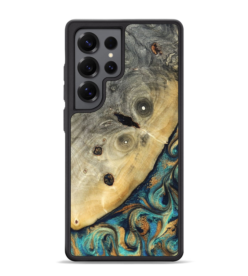 Galaxy S25 Ultra Wood Phone Case - Jace (Teal & Gold, 823169)