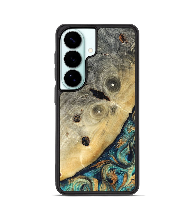 Galaxy S26 Wood Phone Case - Jace (Teal & Gold, 823169)