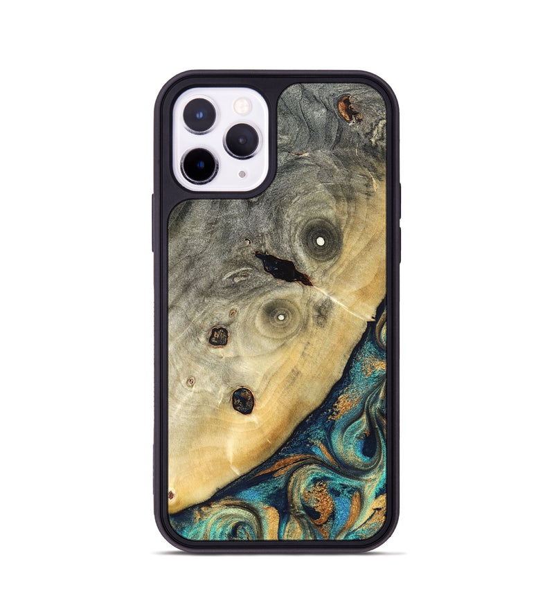 iPhone 11 Pro Wood Phone Case - Jace (Teal & Gold, 823169)