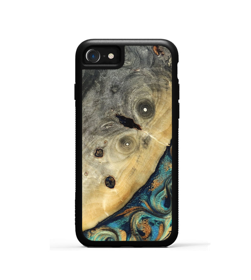 iPhone SE Wood Phone Case - Jace (Teal & Gold, 823169)