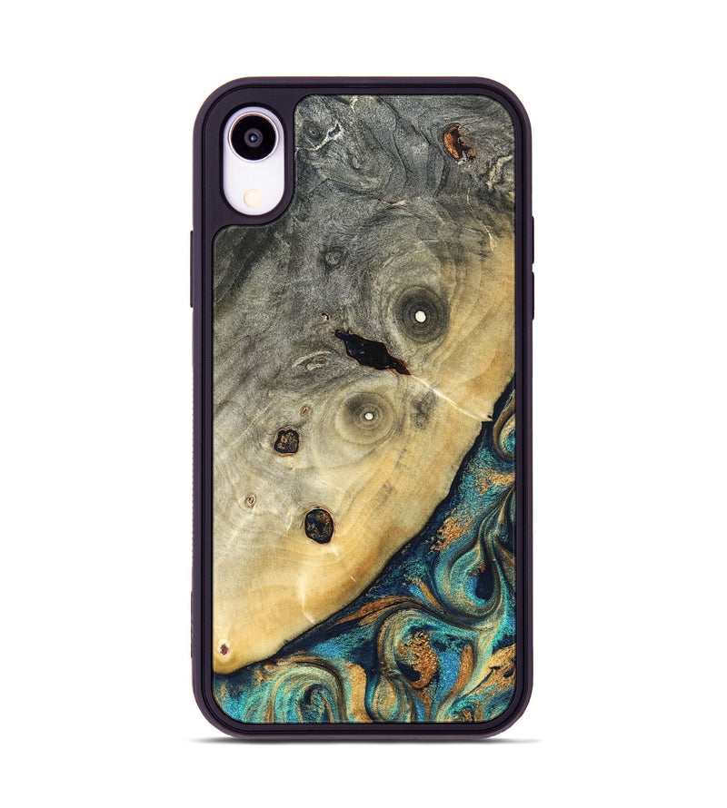 iPhone Xr Wood Phone Case - Jace (Teal & Gold, 823169)
