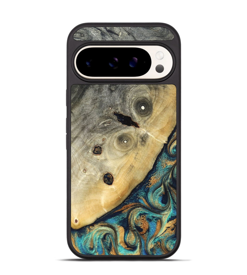 Pixel 9 Wood Phone Case - Jace (Teal & Gold, 823169)