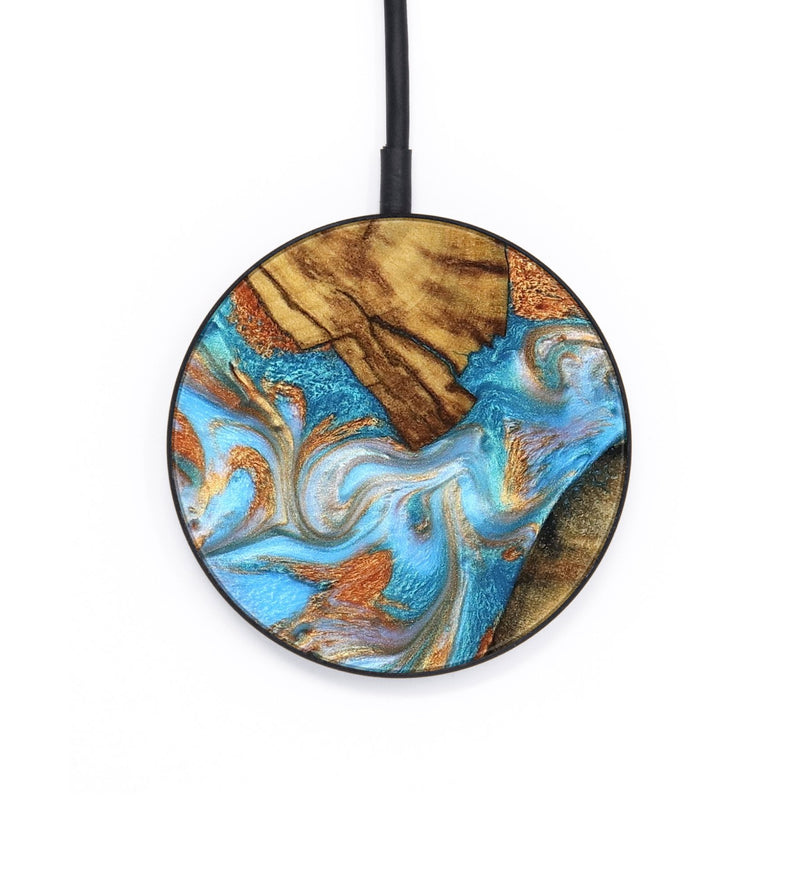 Circle Wood Wireless Charger - Casimir (Teal & Gold, 823170)