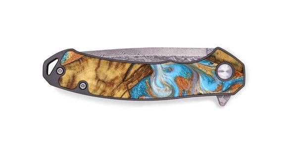 EDC Wood Pocket Knife - Casimir (Teal & Gold, 823170)
