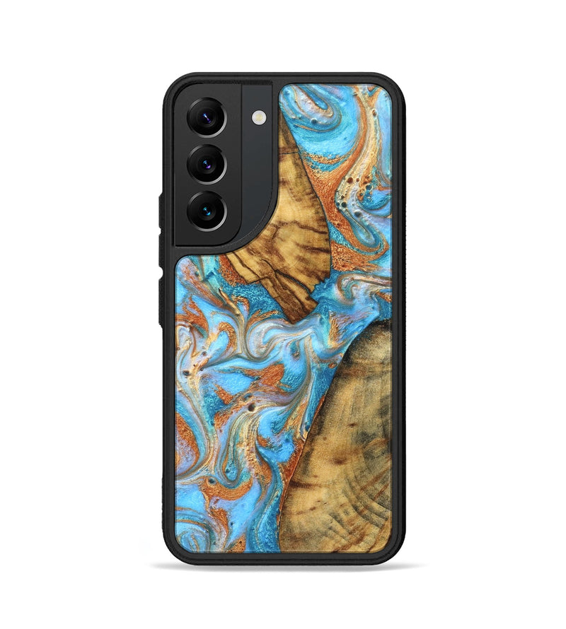 Galaxy S22 Wood Phone Case - Casimir (Teal & Gold, 823170)