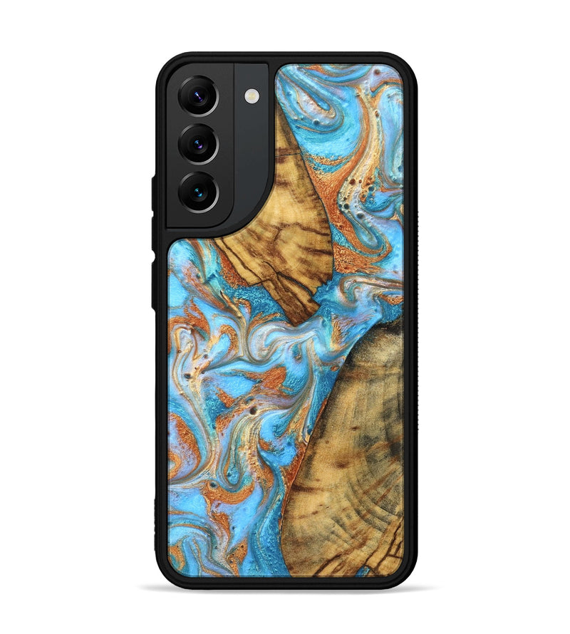 Galaxy S22 Plus Wood Phone Case - Casimir (Teal & Gold, 823170)