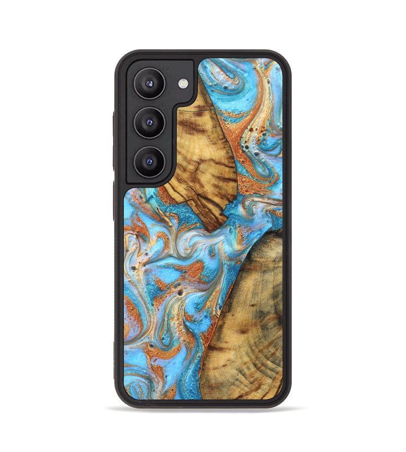 Galaxy S23 Wood Phone Case - Casimir (Teal & Gold, 823170)