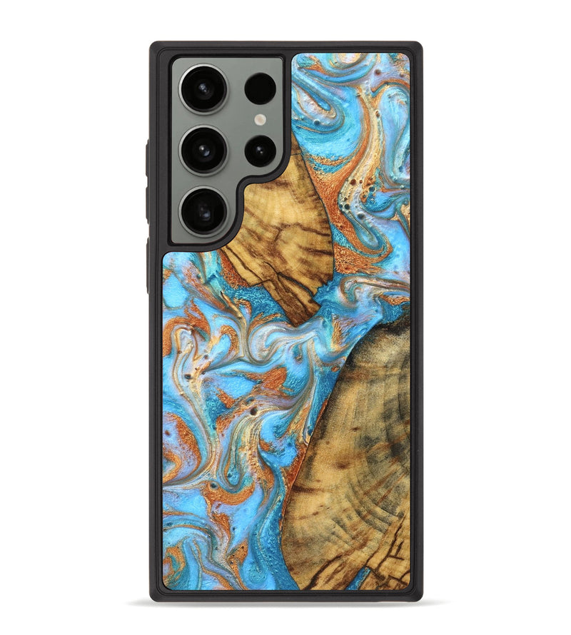 Galaxy S23 Ultra Wood Phone Case - Casimir (Teal & Gold, 823170)