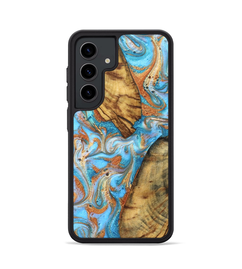 Galaxy S24 Wood Phone Case - Casimir (Teal & Gold, 823170)