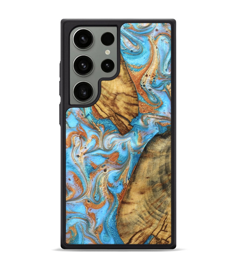 Galaxy S24 Ultra Wood Phone Case - Casimir (Teal & Gold, 823170)