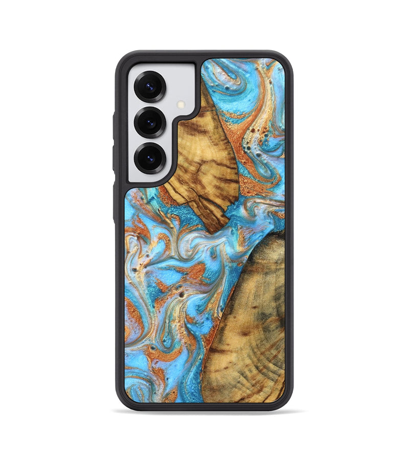 Galaxy S25 Wood Phone Case - Casimir (Teal & Gold, 823170)