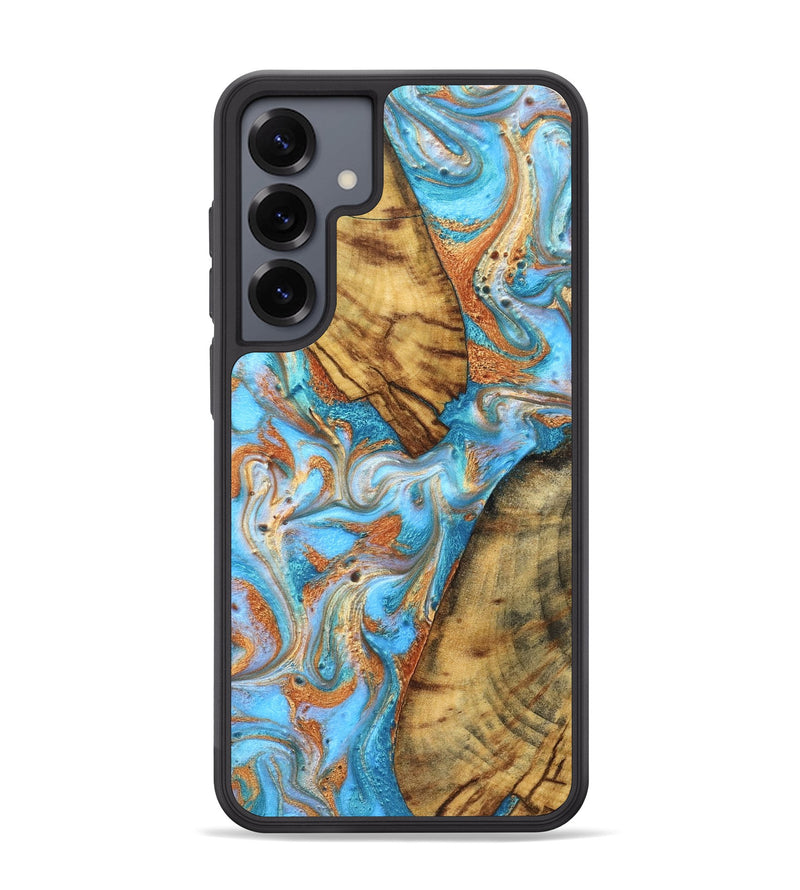 Galaxy S25 Plus Wood Phone Case - Casimir (Teal & Gold, 823170)