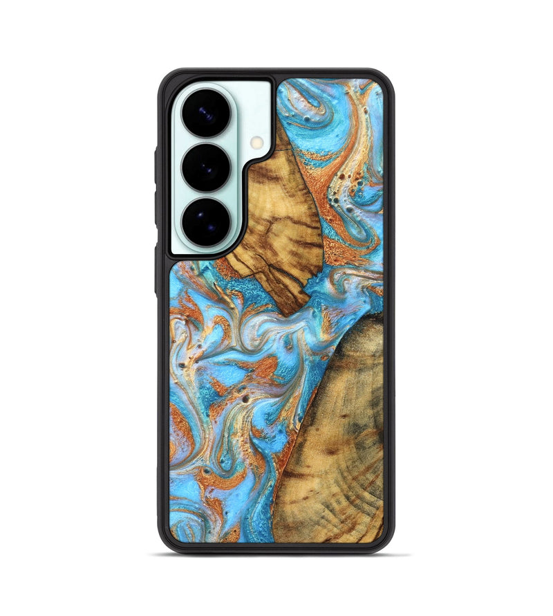 Galaxy S26 Wood Phone Case - Casimir (Teal & Gold, 823170)