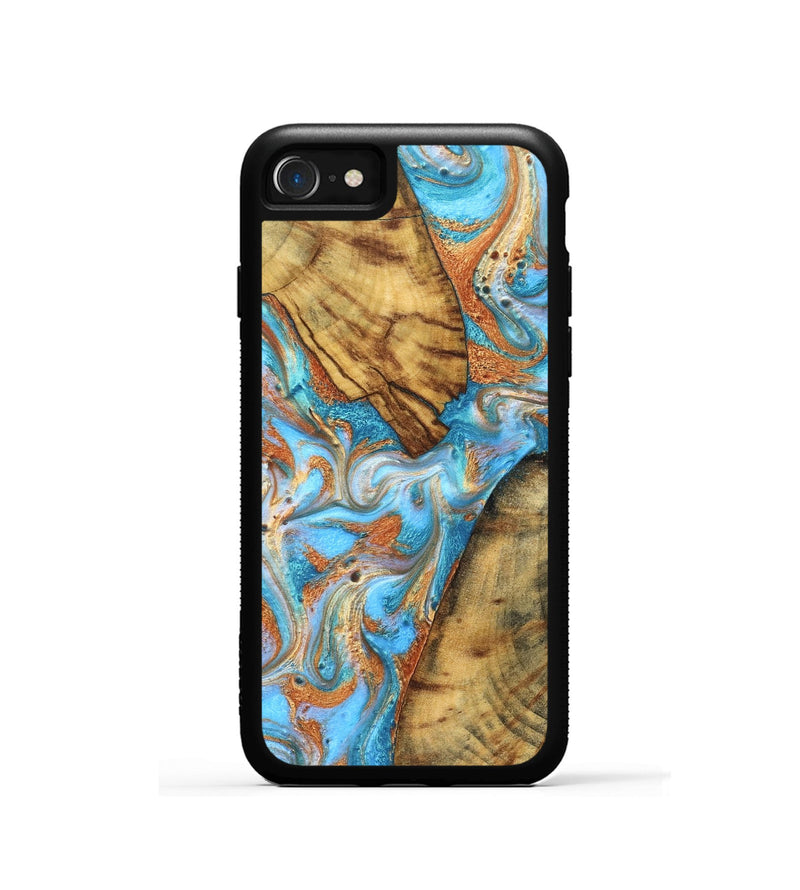iPhone SE Wood Phone Case - Casimir (Teal & Gold, 823170)