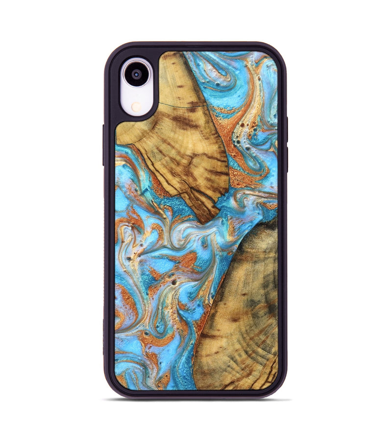 iPhone Xr Wood Phone Case - Casimir (Teal & Gold, 823170)