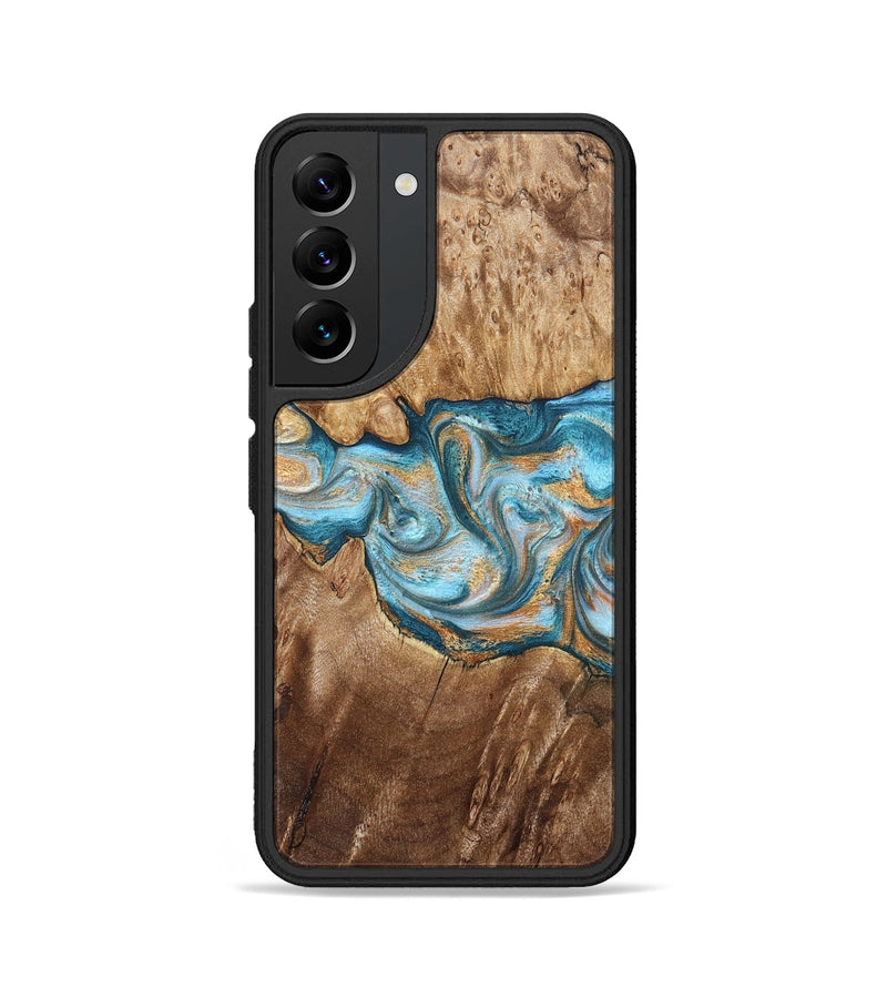 Galaxy S22 Wood Phone Case - Sam (Teal & Gold, 823173)