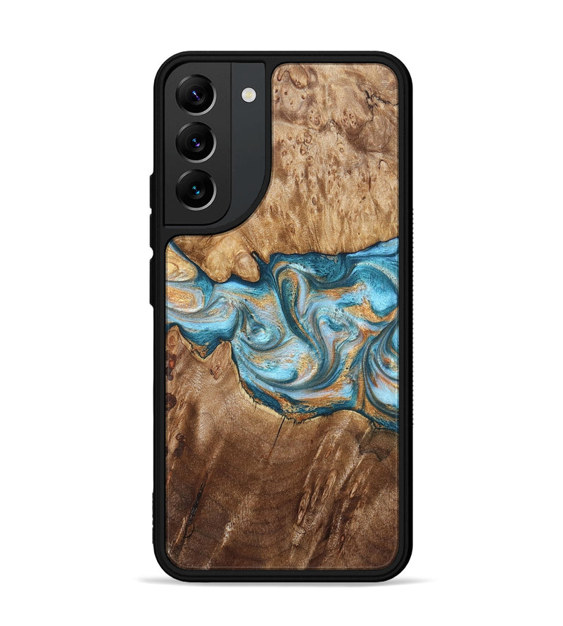 Galaxy S22 Plus Wood Phone Case - Sam (Teal & Gold, 823173)