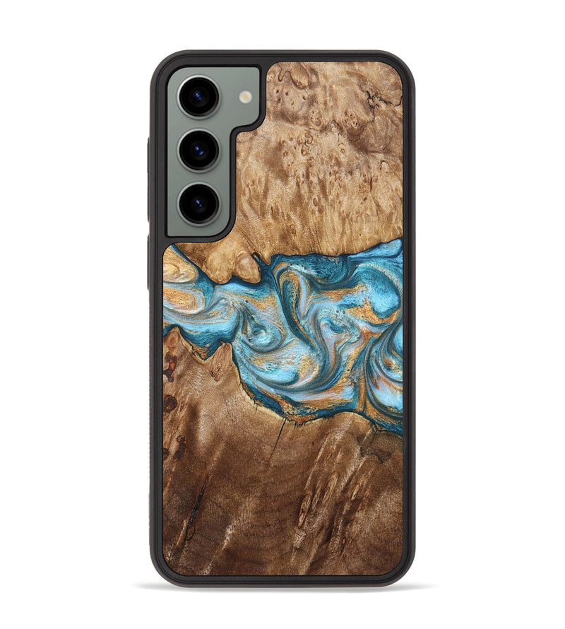 Galaxy S23 Plus Wood Phone Case - Sam (Teal & Gold, 823173)