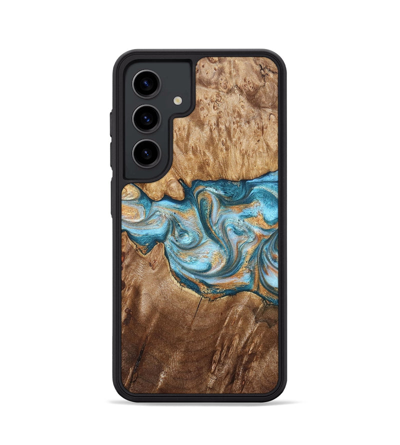 Galaxy S24 Wood Phone Case - Sam (Teal & Gold, 823173)