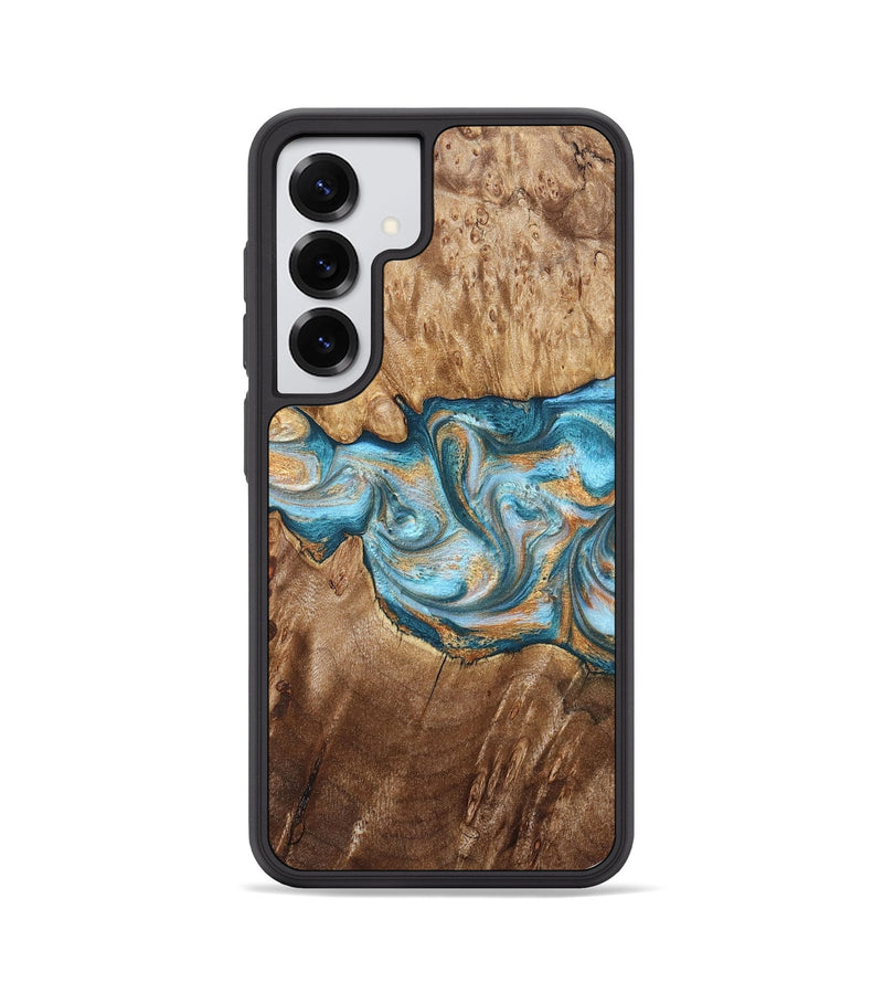 Galaxy S25 Wood Phone Case - Sam (Teal & Gold, 823173)