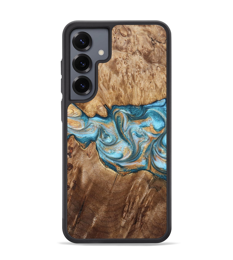 Galaxy S25 Plus Wood Phone Case - Sam (Teal & Gold, 823173)