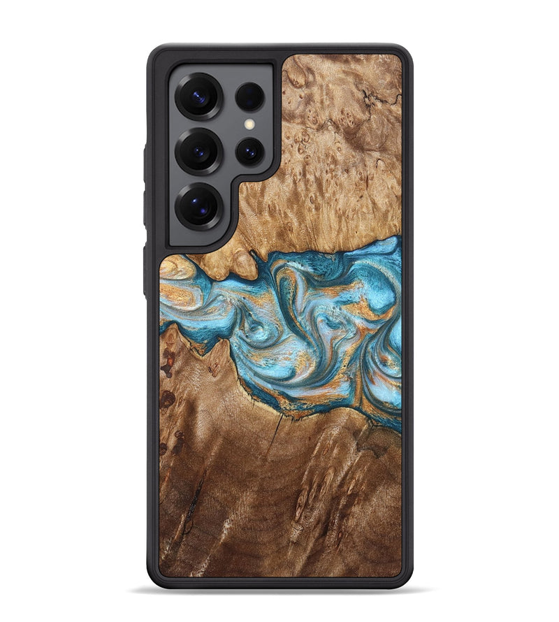 Galaxy S25 Ultra Wood Phone Case - Sam (Teal & Gold, 823173)