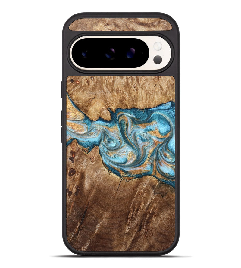 Pixel 10 Pro XL Wood Phone Case - Sam (Teal & Gold, 823173)