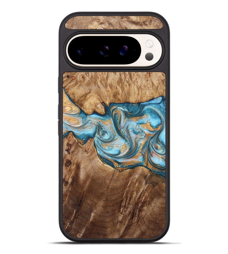 Pixel 9 Pro XL Wood Phone Case - Sam (Teal & Gold, 823173)