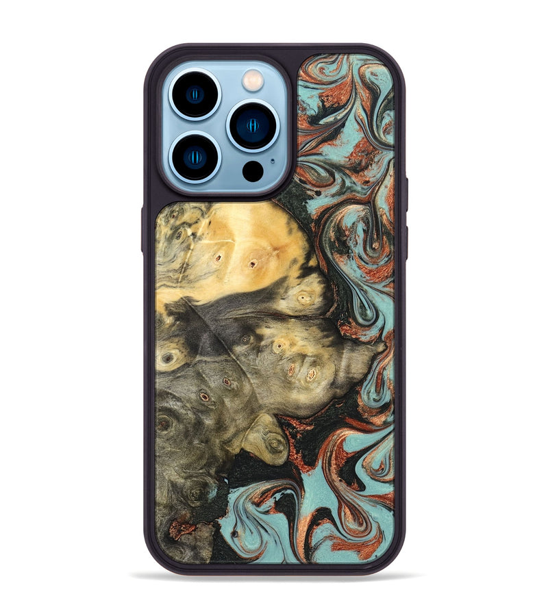 iPhone 14 Pro Max Wood Phone Case - Johana (Green, 823174)