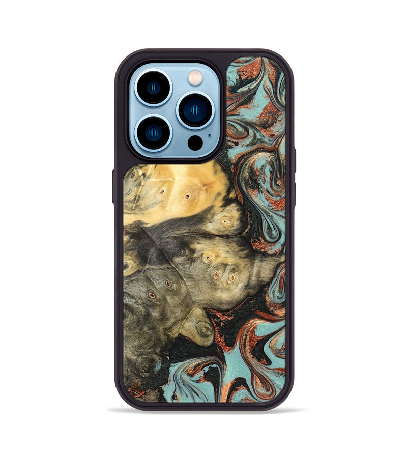 iPhone 14 Pro Wood Phone Case - Johana (Green, 823174)