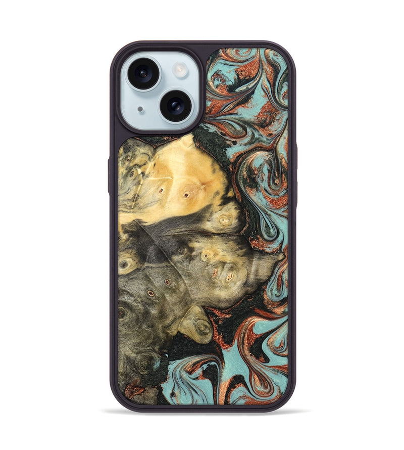 iPhone 15 Wood Phone Case - Johana (Green, 823174)