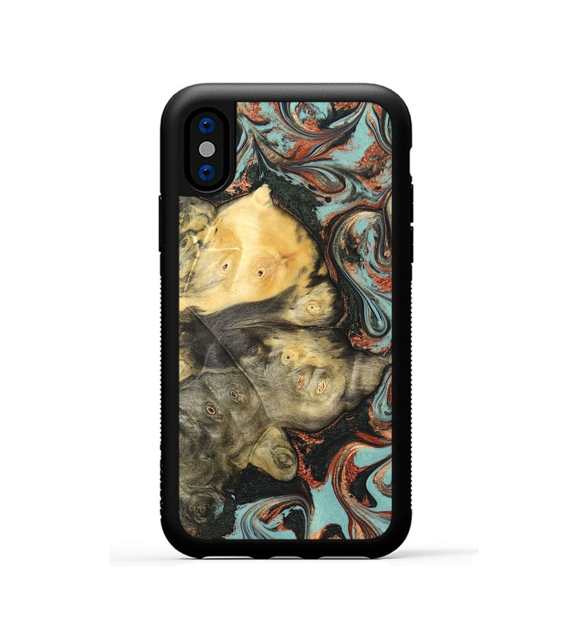 iPhone Xs Wood Phone Case - Johana (Green, 823174)