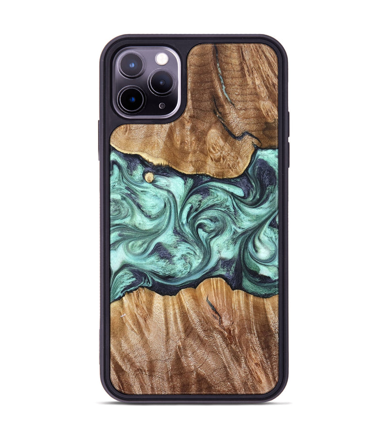 iPhone 11 Pro Max Wood Phone Case - Mat (Green, 823179)