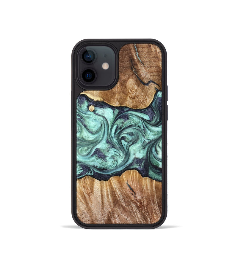 iPhone 12 mini Wood Phone Case - Mat (Green, 823179)